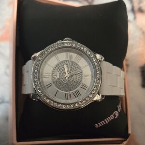 Juicy Couture Silver and White Crystal Watch